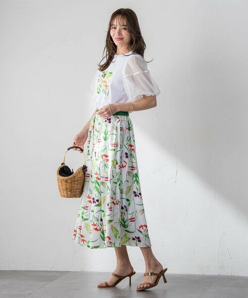 Viaggio Blu / ビアッジョブルー カットソー | 【KEITA KAWASAKI × Viaggio Bluコラボ】袖チュールプリントTシャツ | 詳細26