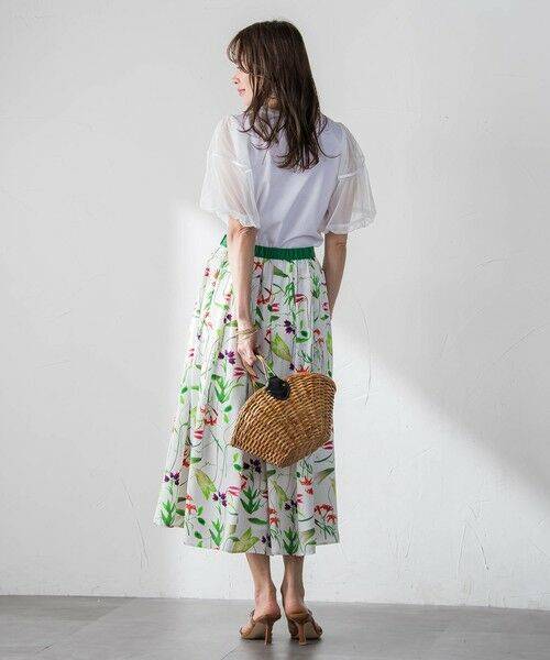 Viaggio Blu / ビアッジョブルー カットソー | 【KEITA KAWASAKI × Viaggio Bluコラボ】袖チュールプリントTシャツ | 詳細27