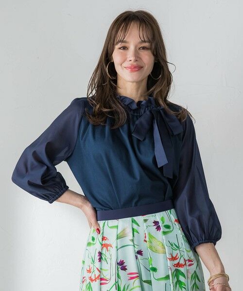 Viaggio Blu / ビアッジョブルー カットソー | サイドリボンカットソー（ネイビー）