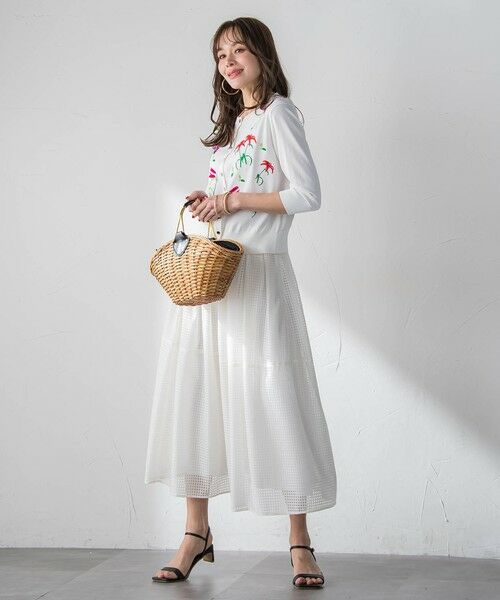 Viaggio Blu / ビアッジョブルー ミニ・ひざ丈スカート | ラッセルレースチェックスカート | 詳細10