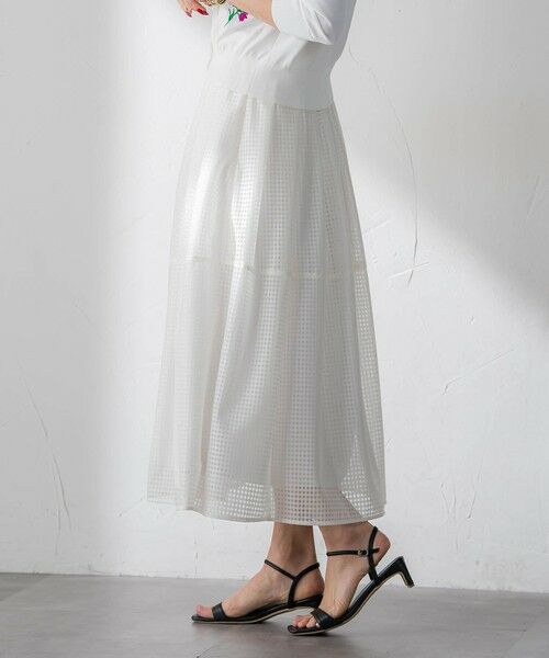 Viaggio Blu / ビアッジョブルー ミニ・ひざ丈スカート | ラッセルレースチェックスカート | 詳細2