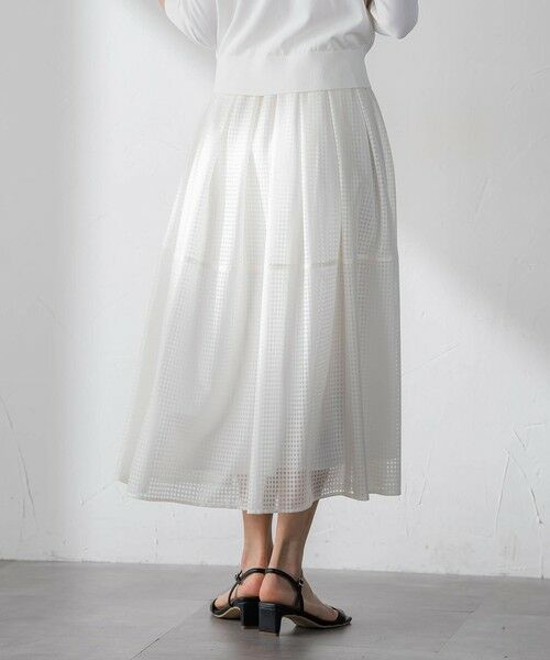 Viaggio Blu / ビアッジョブルー ミニ・ひざ丈スカート | ラッセルレースチェックスカート | 詳細3