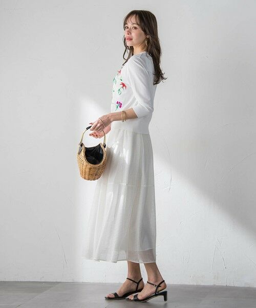 Viaggio Blu / ビアッジョブルー ミニ・ひざ丈スカート | ラッセルレースチェックスカート | 詳細6