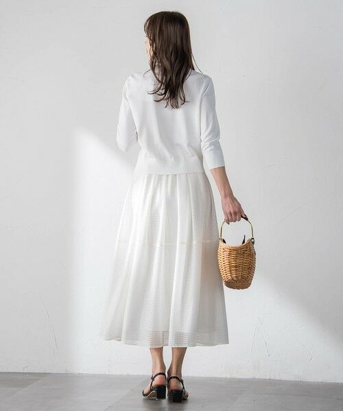 Viaggio Blu / ビアッジョブルー ミニ・ひざ丈スカート | ラッセルレースチェックスカート | 詳細7