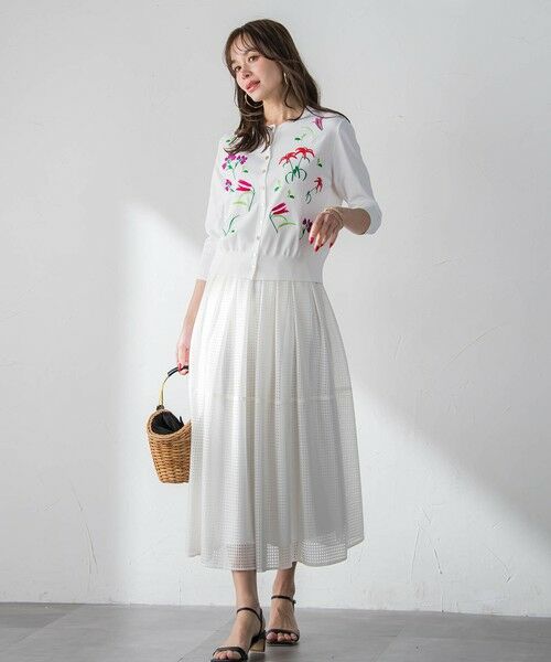 Viaggio Blu / ビアッジョブルー ミニ・ひざ丈スカート | ラッセルレースチェックスカート | 詳細9