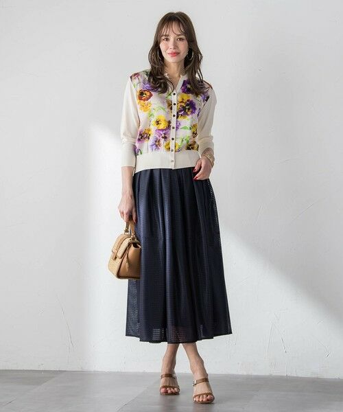 Viaggio Blu / ビアッジョブルー ミニ・ひざ丈スカート | ラッセルレースチェックスカート | 詳細14