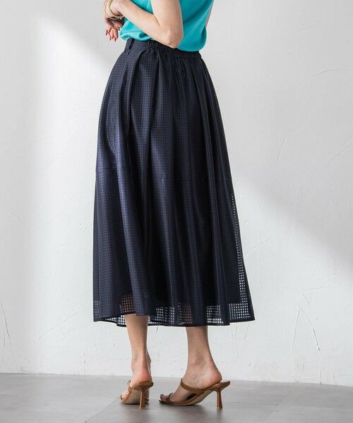 Viaggio Blu / ビアッジョブルー ミニ・ひざ丈スカート | ラッセルレースチェックスカート | 詳細18