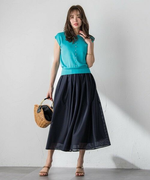 Viaggio Blu / ビアッジョブルー ミニ・ひざ丈スカート | ラッセルレースチェックスカート | 詳細19