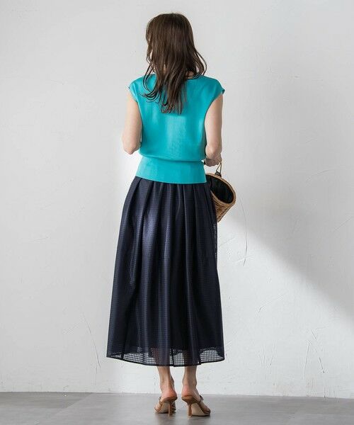 Viaggio Blu / ビアッジョブルー ミニ・ひざ丈スカート | ラッセルレースチェックスカート | 詳細21