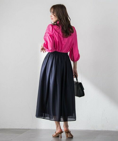 Viaggio Blu / ビアッジョブルー ミニ・ひざ丈スカート | ラッセルレースチェックスカート | 詳細25