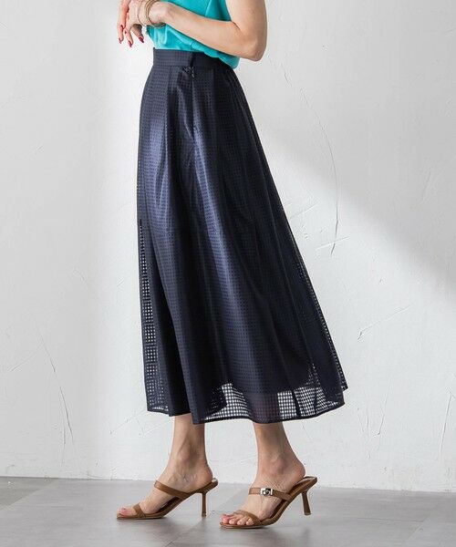 Viaggio Blu / ビアッジョブルー ミニ・ひざ丈スカート | ラッセルレースチェックスカート | 詳細9