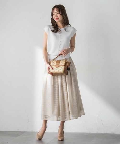 Viaggio Blu / ビアッジョブルー ミニ・ひざ丈スカート | ラッセルレースチェックスカート | 詳細20