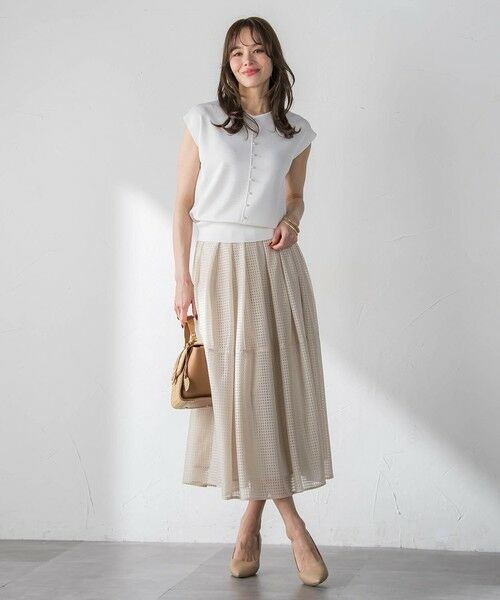 Viaggio Blu / ビアッジョブルー ミニ・ひざ丈スカート | ラッセルレースチェックスカート | 詳細21