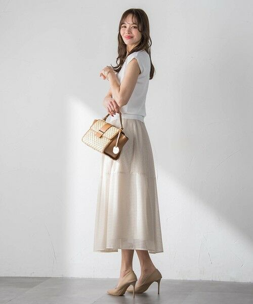 Viaggio Blu / ビアッジョブルー ミニ・ひざ丈スカート | ラッセルレースチェックスカート | 詳細22
