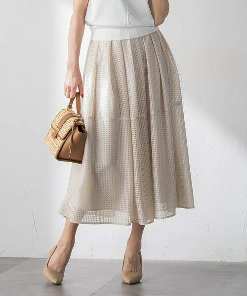 Viaggio Blu / ビアッジョブルー ミニ・ひざ丈スカート | ラッセルレースチェックスカート | 詳細26