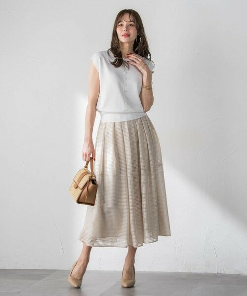 Viaggio Blu / ビアッジョブルー ミニ・ひざ丈スカート | ラッセルレースチェックスカート | 詳細27
