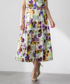 Viaggio Blu / ビアッジョブルー ミニ・ひざ丈スカート | 【KEITA KAWASAKI × Viaggio Bluコラボ】パンジープリントスカート