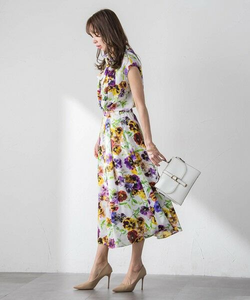 Viaggio Blu / ビアッジョブルー ミニ・ひざ丈スカート | 【KEITA KAWASAKI × Viaggio Bluコラボ】パンジープリントスカート | 詳細5