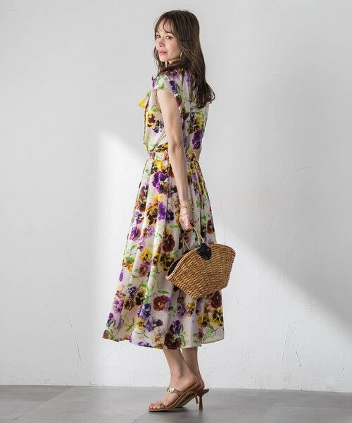 Viaggio Blu / ビアッジョブルー ミニ・ひざ丈スカート | 【KEITA KAWASAKI × Viaggio Bluコラボ】パンジープリントスカート | 詳細20