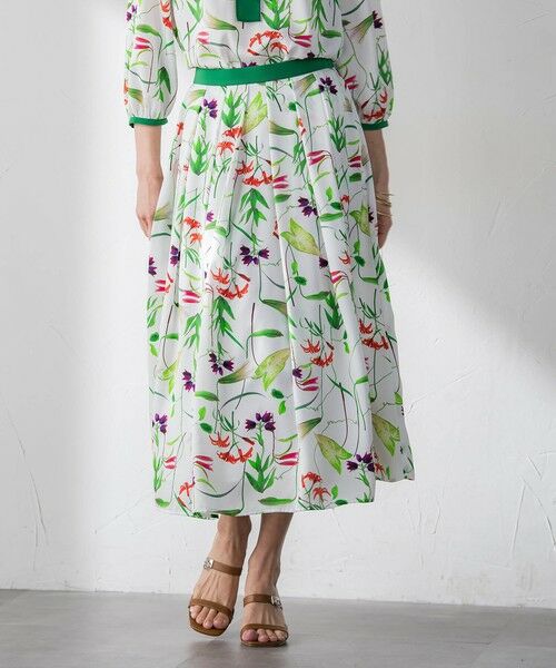 Viaggio Blu / ビアッジョブルー ミニ・ひざ丈スカート | 【KEITA KAWASAKI × Viaggio Bluコラボ】リリープリントスカート | 詳細12