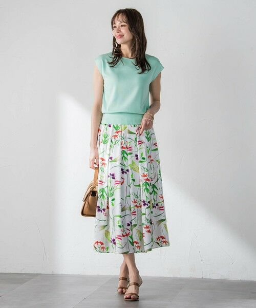 Viaggio Blu / ビアッジョブルー ミニ・ひざ丈スカート | 【KEITA KAWASAKI × Viaggio Bluコラボ】リリープリントスカート | 詳細6