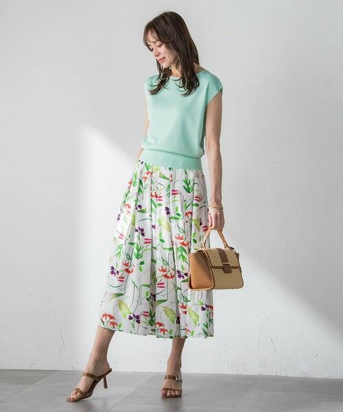 Viaggio Blu / ビアッジョブルー ミニ・ひざ丈スカート | 【KEITA KAWASAKI × Viaggio Bluコラボ】リリープリントスカート | 詳細7