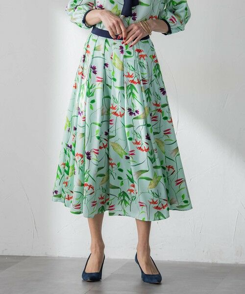 Viaggio Blu / ビアッジョブルー ミニ・ひざ丈スカート | 【KEITA KAWASAKI × Viaggio Bluコラボ】リリープリントスカート | 詳細17