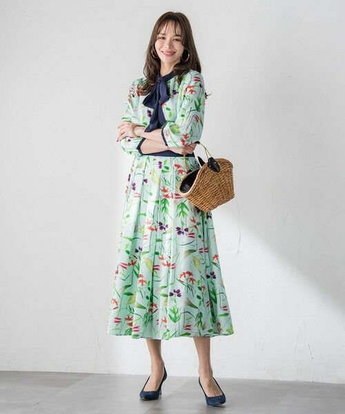 Viaggio Blu / ビアッジョブルー ミニ・ひざ丈スカート | 【KEITA KAWASAKI × Viaggio Bluコラボ】リリープリントスカート | 詳細22