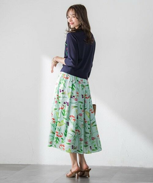 Viaggio Blu / ビアッジョブルー ミニ・ひざ丈スカート | 【KEITA KAWASAKI × Viaggio Bluコラボ】リリープリントスカート | 詳細25