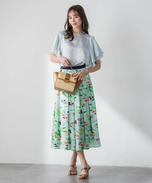 Viaggio Blu / ビアッジョブルー ミニ・ひざ丈スカート | 【KEITA KAWASAKI × Viaggio Bluコラボ】リリープリントスカート | 詳細26