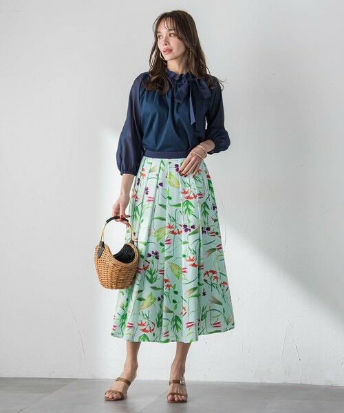 Viaggio Blu / ビアッジョブルー ミニ・ひざ丈スカート | 【KEITA KAWASAKI × Viaggio Bluコラボ】リリープリントスカート | 詳細27