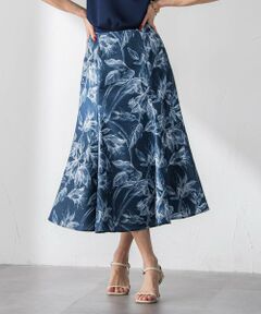 Viaggio Blu / ビアッジョブルー ミニ・ひざ丈スカート | 【WEB限定カラーあり】リネンライクフラワースカート