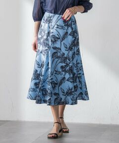 Viaggio Blu / ビアッジョブルー ミニ・ひざ丈スカート | 【WEB限定カラーあり】リネンライクフラワースカート