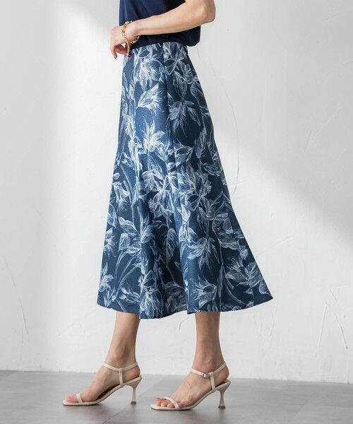 Viaggio Blu / ビアッジョブルー ミニ・ひざ丈スカート | 【WEB限定カラーあり】リネンライクフラワースカート | 詳細2