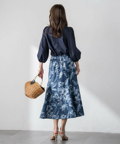 Viaggio Blu / ビアッジョブルー ミニ・ひざ丈スカート | 【WEB限定カラーあり】リネンライクフラワースカート | 詳細9