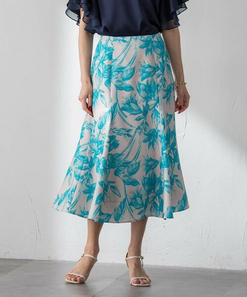 Viaggio Blu / ビアッジョブルー ミニ・ひざ丈スカート | 【WEB限定カラーあり】リネンライクフラワースカート | 詳細10