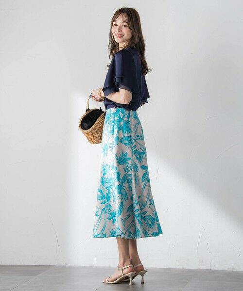 Viaggio Blu / ビアッジョブルー ミニ・ひざ丈スカート | 【WEB限定カラーあり】リネンライクフラワースカート | 詳細14