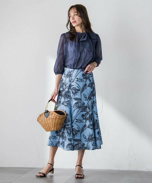 Viaggio Blu / ビアッジョブルー ミニ・ひざ丈スカート | 【WEB限定カラーあり】リネンライクフラワースカート | 詳細19