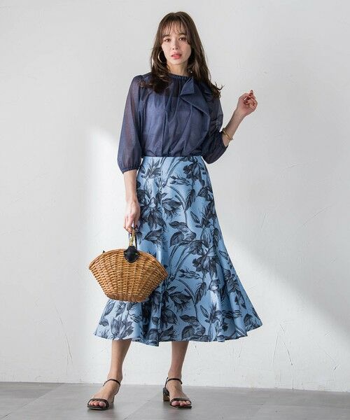 Viaggio Blu / ビアッジョブルー ミニ・ひざ丈スカート | 【WEB限定カラーあり】リネンライクフラワースカート | 詳細21