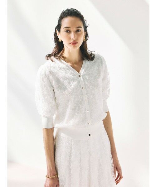 Viaggio Blu / ビアッジョブルー ミニ・ひざ丈スカート | ジプソフィラ刺繍チュールスカート | 詳細1