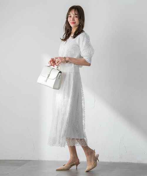 Viaggio Blu / ビアッジョブルー ミニ・ひざ丈スカート | ジプソフィラ刺繍チュールスカート | 詳細10