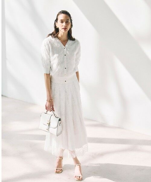 Viaggio Blu / ビアッジョブルー ミニ・ひざ丈スカート | ジプソフィラ刺繍チュールスカート | 詳細2