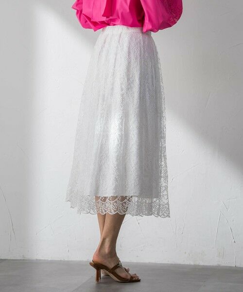 Viaggio Blu / ビアッジョブルー ミニ・ひざ丈スカート | ジプソフィラ刺繍チュールスカート | 詳細6