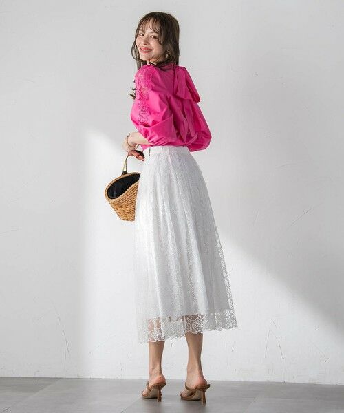 Viaggio Blu / ビアッジョブルー ミニ・ひざ丈スカート | ジプソフィラ刺繍チュールスカート | 詳細8