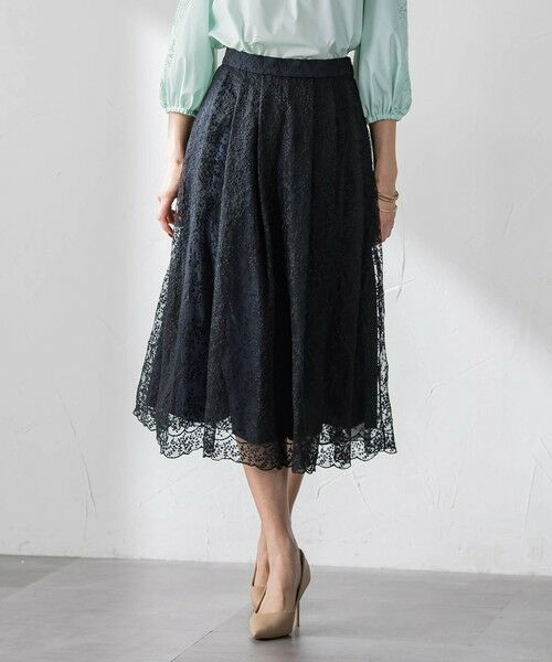 Viaggio Blu / ビアッジョブルー ミニ・ひざ丈スカート | ジプソフィラ刺繍チュールスカート | 詳細11