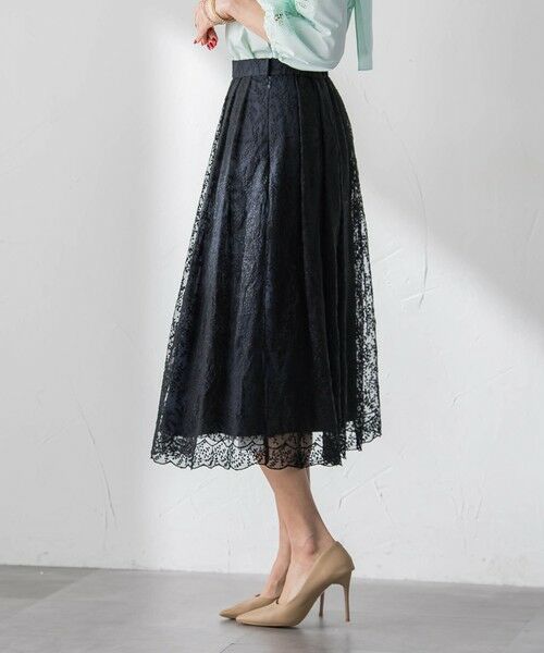 Viaggio Blu / ビアッジョブルー ミニ・ひざ丈スカート | ジプソフィラ刺繍チュールスカート | 詳細12