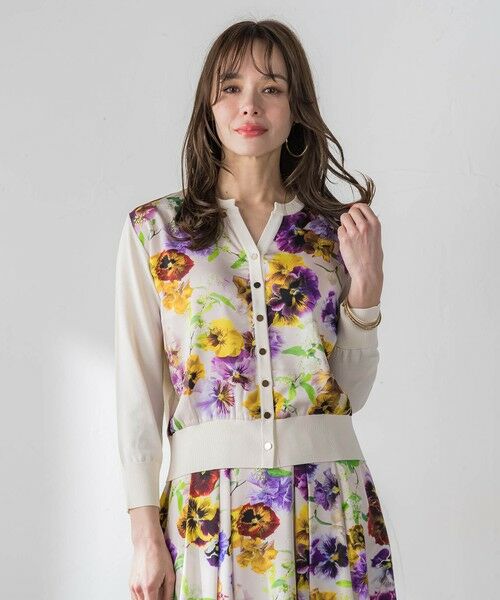 Viaggio Blu / ビアッジョブルー カーディガン・ボレロ | 【KEITA KAWASAKI × Viaggio Bluコラボ】パンジープリントカーディガン | 詳細7