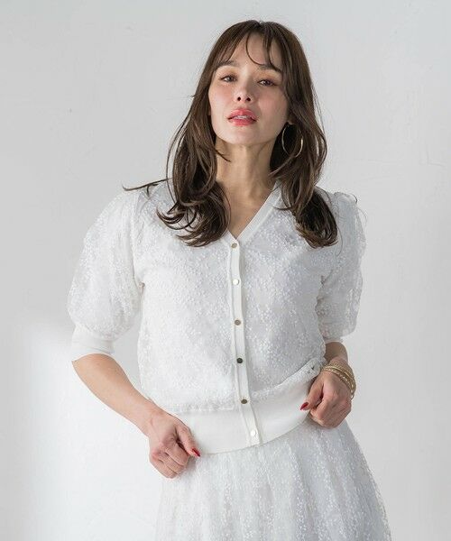 Viaggio Blu / ビアッジョブルー カーディガン・ボレロ | ジプソフィラ刺繍チュールカーディガン | 詳細15