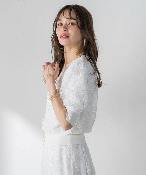 Viaggio Blu / ビアッジョブルー カーディガン・ボレロ | ジプソフィラ刺繍チュールカーディガン | 詳細6