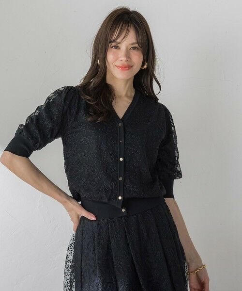 Viaggio Blu / ビアッジョブルー カーディガン・ボレロ | ジプソフィラ刺繍チュールカーディガン | 詳細15